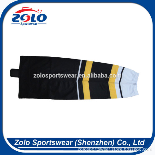 100% Polyester Durable Sublimated Custom Adult Men's Ice Hockey Socks